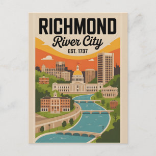 Vintage Richmond Virginia Retro Travel Poster Holiday Postcard