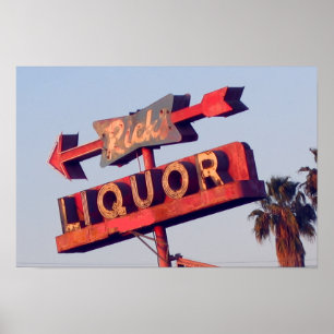 Vintage Ricks Liquor Rustic Neon Sign