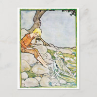 Vintage Rie Cramer Illustration Mermaid And Boy