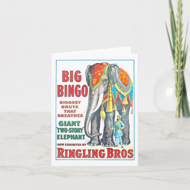Vintage Ringling Bros Circus Ad Note Card (Front)