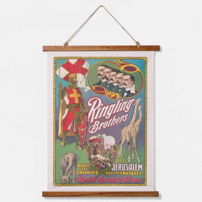 Vintage Ringling Brothers Circus Poster Hanging Tapestry (Front)