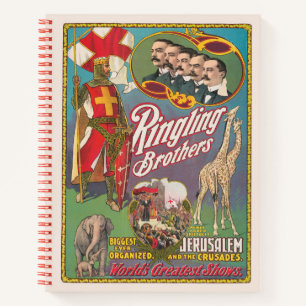 Vintage Ringling Brothers Circus Poster Notebook
