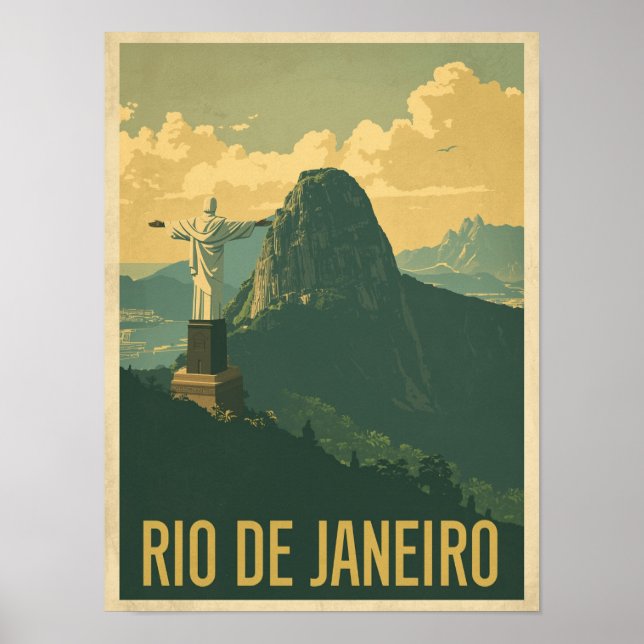 Vintage Rio De Janeiro Travel Poster (Front)
