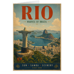 Vintage Rio de Janeiro Travel Poster with Iconic S