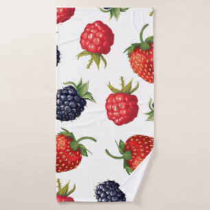 Vintage ripe berries pattern bath towel