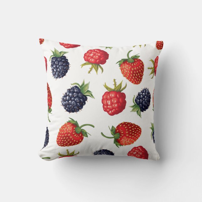 Vintage ripe berries pattern cushion (Front)