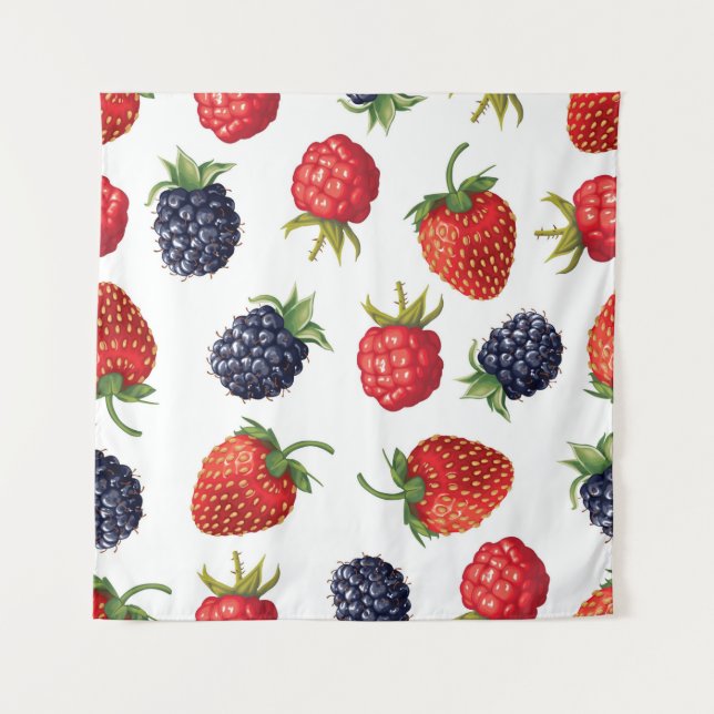 Vintage ripe berries pattern tapestry (Front)