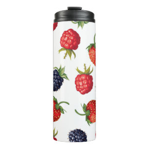 Vintage ripe berries pattern thermal tumbler