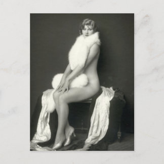 Vintage risque Pin up girl photo Postcard