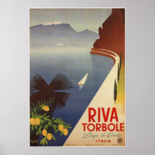 Vintage Riva Torbole Lago de Garda Italy Poster