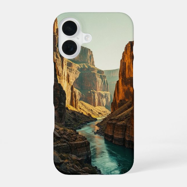 Vintage River Canyon iPhone 16 Case (Back)