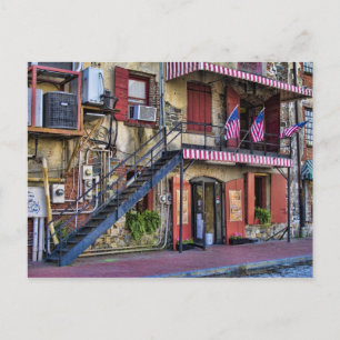 Vintage River Street Savannah Georgia Travel Photo Postcard