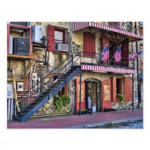 Vintage River Street Savannah Georgia Travel Photo Print