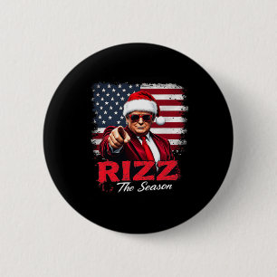Vintage Rizz The Season Trump Christmas Santa Paja 6 Cm Round Badge