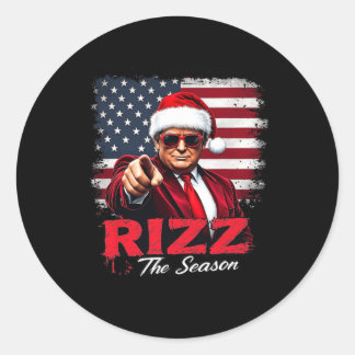 Vintage Rizz The Season Trump Christmas Santa Paja Classic Round Sticker