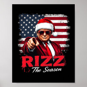 Vintage Rizz The Season Trump Christmas Santa Paja Poster