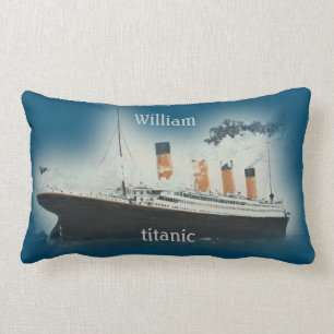 Vintage RMS Titanic Ocean Liner Sea Name Ship Lumbar Cushion