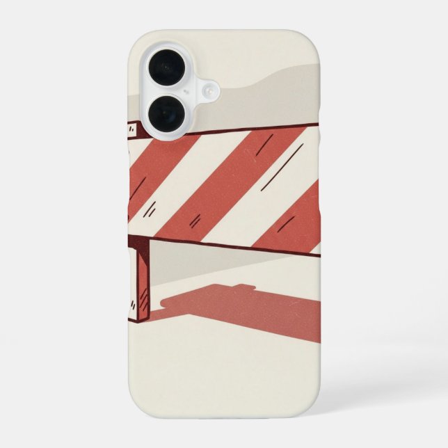 Vintage Road Barrier iPhone 16 Case (Back)