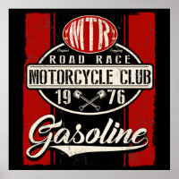 Vintage Road Race Motorcycle Club 1976 Poster