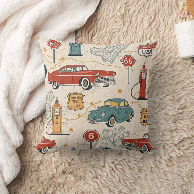 Vintage Road Trip Pattern (2) Cushion (Blanket)