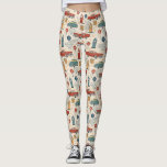 Vintage Road Trip Pattern (2) Leggings<br><div class="desc">Rustic travel-inspired pattern leggings featuring old-style cars,  vintage road signs,  leaves,  and retro adventure elements in a charming countryside style. Ideal for road trip lovers,  vintage enthusiasts,  travelers,  and anyone who loves nostalgic travel aesthetics.</div>