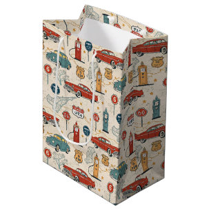Vintage Road Trip Pattern (2) Medium Gift Bag