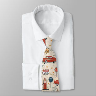 Vintage Road Trip Pattern (2) Tie