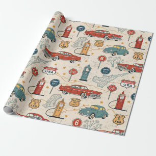 Vintage Road Trip Pattern (2) Wrapping Paper