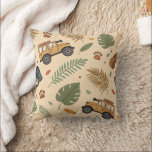 Vintage Road Trip Pattern (3) Cushion<br><div class="desc">Rustic travel-inspired pattern throw pillow featuring old-style cars,  vintage road signs,  leaves,  and retro adventure elements in a charming countryside style. Ideal for road trip lovers,  vintage enthusiasts,  travelers,  and anyone who loves nostalgic travel aesthetics.</div>