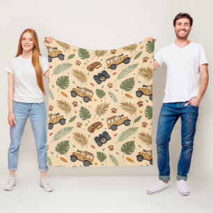 Vintage Road Trip Pattern (3) Fleece Blanket