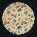 Vintage Road Trip Pattern (3) Paper Plate<br><div class="desc">Rustic travel-inspired pattern paper plate featuring old-style cars,  vintage road signs,  leaves,  and retro adventure elements in a charming countryside style. Ideal for road trip lovers,  vintage enthusiasts,  travelers,  and anyone who loves nostalgic travel aesthetics.</div>