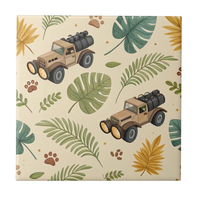 Vintage Road Trip Pattern (4) Tile (Front)