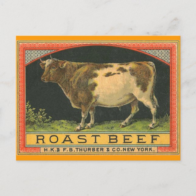 Vintage Roast Beef Advertisement Postcard (Front)