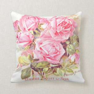 Vintage Robert Scott Seed Pack Floral Pillow