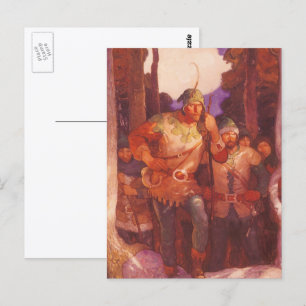 Vintage Robin Hood and His Merry Men by NC Wyeth Postcard