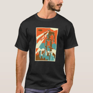 Vintage Robot Attacking City Retro Bot Attack For  T-Shirt