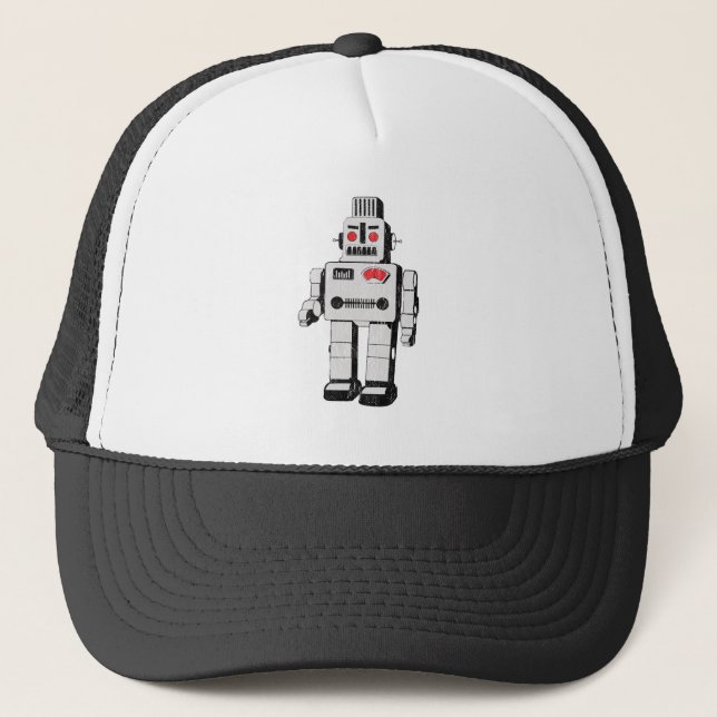 vintage robot trucker hat (Front)