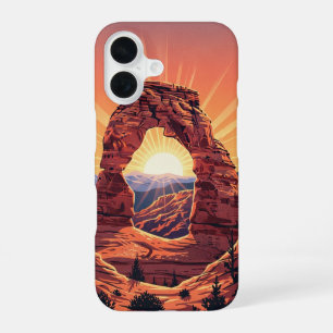 Vintage Rock Arch at Declining Sun iPhone 16 Case