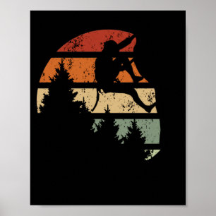 Vintage rock climbing retro bouldering hall climb poster