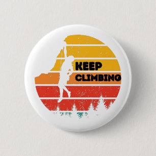 Vintage Rock Climbing Retro Climber Silhouette 6 Cm Round Badge