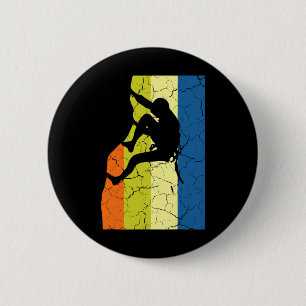 Vintage Rock Climbing Retro Mountains Climber Tee  6 Cm Round Badge