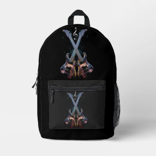 Vintage Rock Music  Printed Backpack