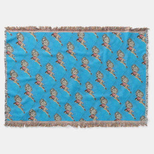 Vintage Rockabilly Fairy Throw Blanket