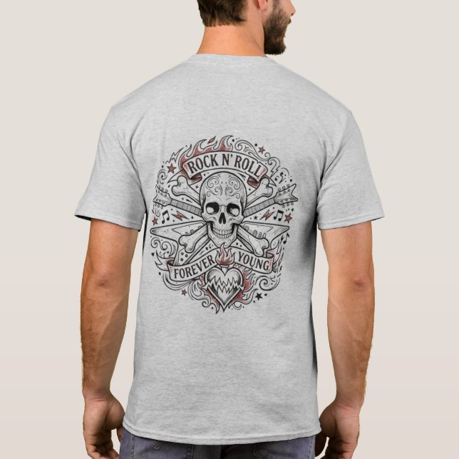 Vintage Rocker Skull & Crossbones T-Shirt (Back)