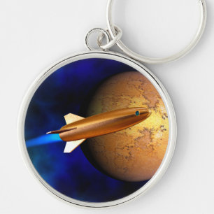 vintage rocket key ring