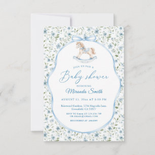 Vintage Rocking Horse Boy Baby Shower  Invitation