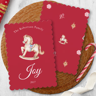 Vintage Rocking Horse Christmas Card