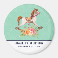 Vintage Rocking Horse with Floral Bouquet Birthday