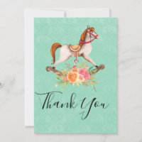 Vintage Rocking Horse with Floral Bouquet