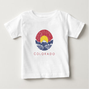 Vintage Rocky Mountain Colorado Sunset Logo Baby T-Shirt